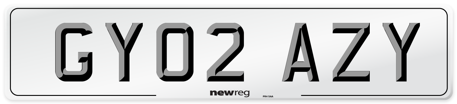 GY02 AZY Number Plate from New Reg